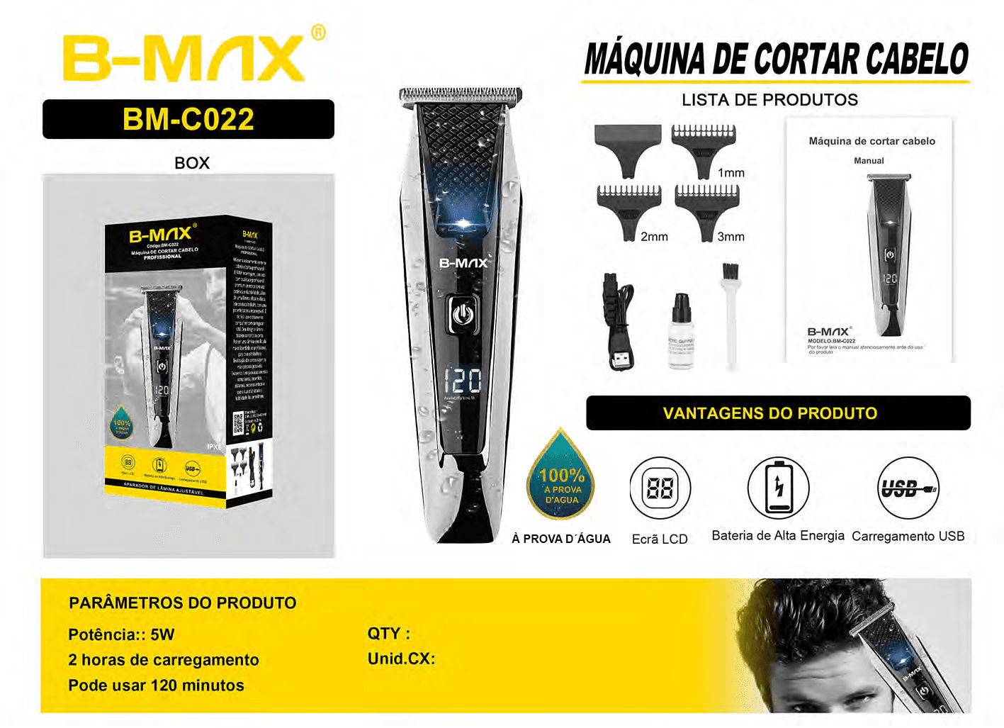 Máquina de Cortar Cabelo BM-C022