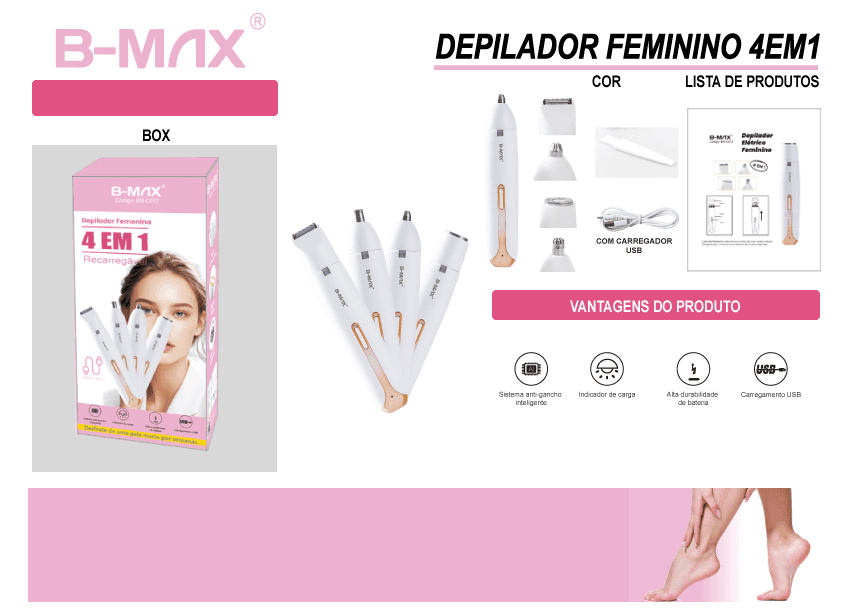 Depilador Feminino 4 em 1 BM-C072